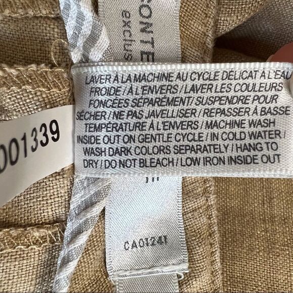 Simons Contemporaine Tan Linen High Waist Wide Leg Cropped Trousers 2. - Picture 10 of 12